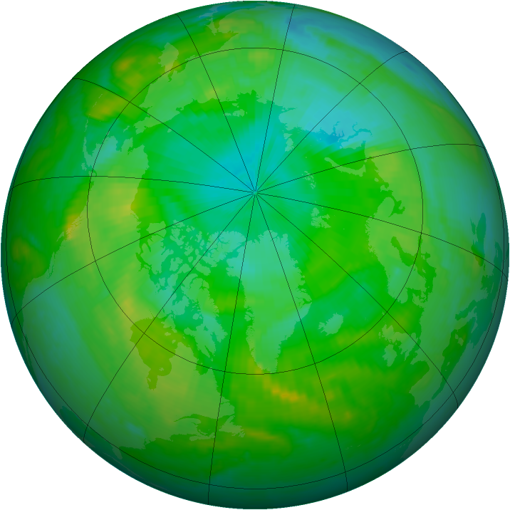 Arctic ozone map for 28 July 1999